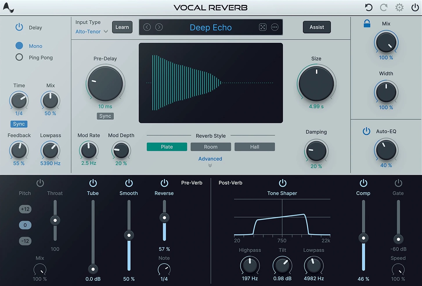 Antares Vocal Reverb Reverb Para Voces Con Asistente Basado En IA